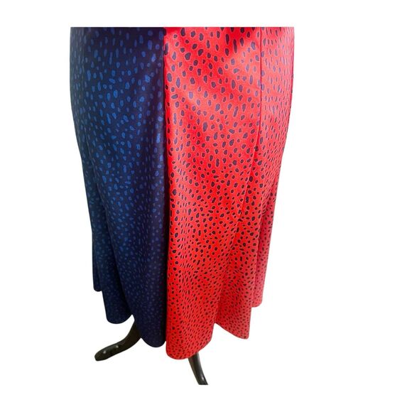 Women's Derek Lam Navy Red Handkerchief Cold Shoulder Midi Dress Sz 42/US10 NWOT - Picture 7 of 11